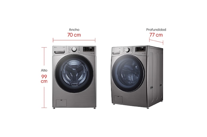 Dimensiones de la lavadora LG 